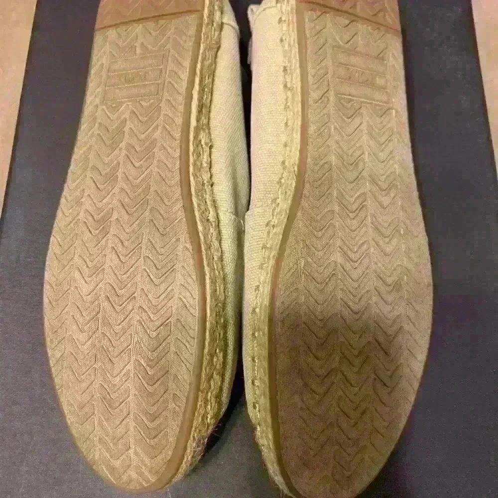 TOMS Espadrille Cream canvas shoe Natural women jute 6.5